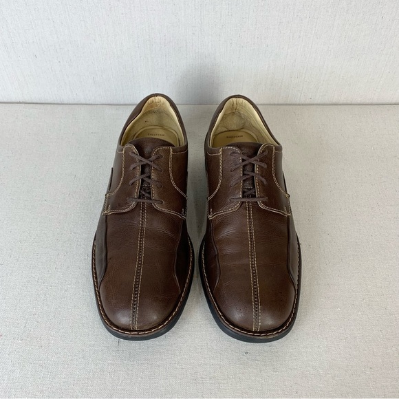 Johnston & Murphy~Men’s ‘Shuler‎ Bicycle’ Brown Sheepskin Leather Oxfords~Sz 9 - Picture 8 of 13